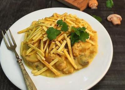 طرز تهیه چیکن استراگانف ساده