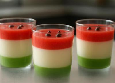 طرز تهیه پاناکوتا هندوانه دسر یلدایی به سبک کافی شاپی