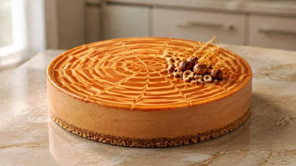 طرز تهیه چیز کیک کاراملی کاتلا با پنیر کاراملی و بدون فر